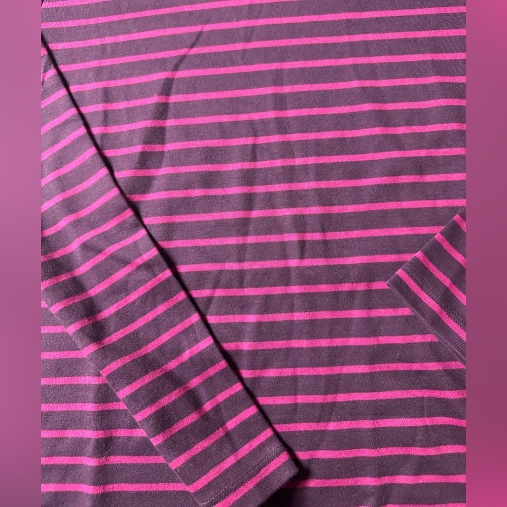L.L. Bean purple striped turtleneck. Women’s Petite Small - Picture 2 of 7